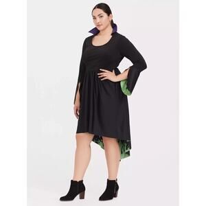 NWT Torrid Disney MALEFICENT Black Green Hi-Lo Skater Dress Costume Size 30 6X